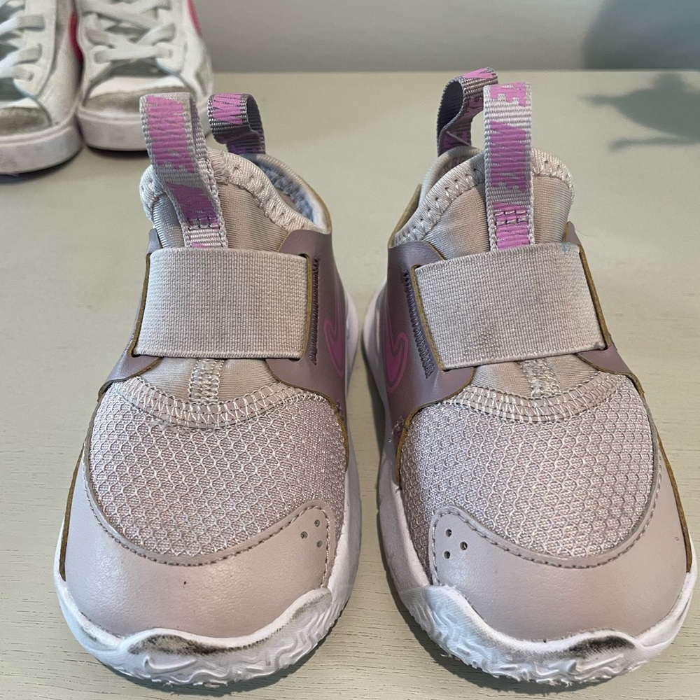 Nike Pink and Gray Baby Walker Shoes with Elastic Strap